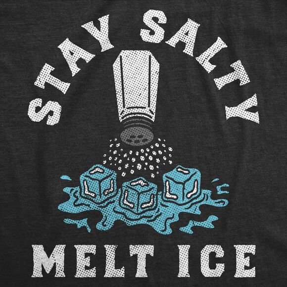 Womens Funny T Shirts Stay Salty Melt Ice Sarcastic Political Tee For Ladies - Picture 2 of 4
